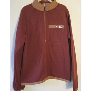 Mens M The North Face Gordon Lyons 1/4 Zip Pullover Fleece Sweater Jacket Rust